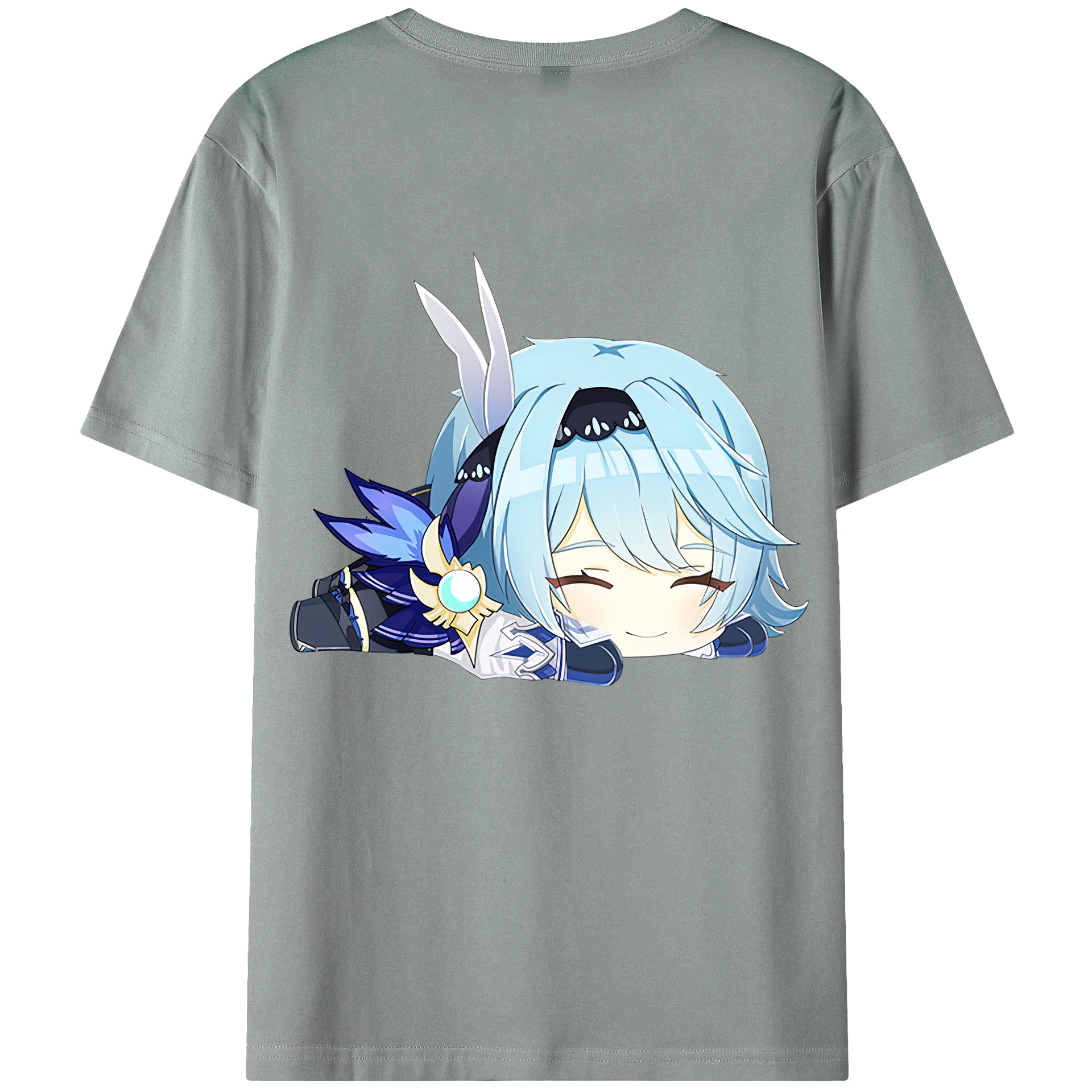 げんし神 优菈 ゆうら genshin Yūra 綿100％ メンズ半袖Tシャツ（バックプリント） 通気性